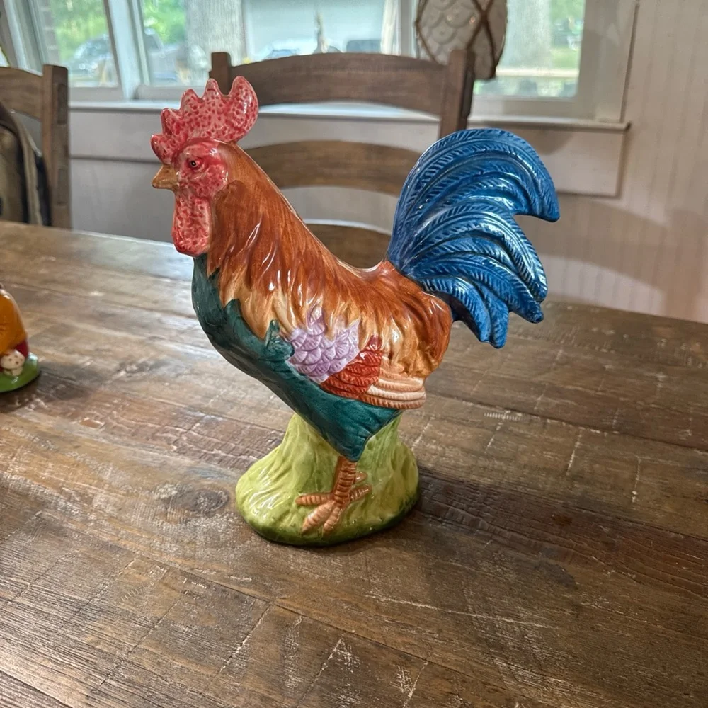 GHA Marijke Ceramic Rooster Figurine - Multicolor